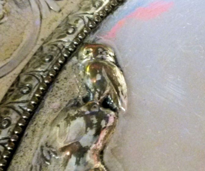 Detail showing an owl on the replica plate from Hildesheim